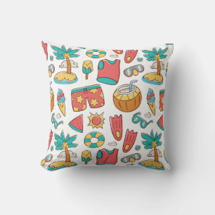 pattern funny summer beach vacation cushion