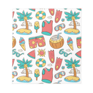 pattern funny summer beach vacation      notepad