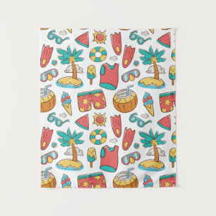 pattern funny summer beach vacation tapestry