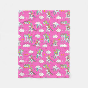 Pattern Funny Unicorn Cute Fleece Blanket