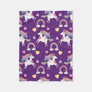 Pattern Funny Unicorn Magic Horse Cute Fleece Blanket