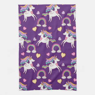 Pattern Funny Unicorn Magic Horse Cute Tea Towel