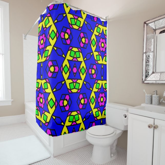 Pattern Geo 8 Shower Curtain (In Situ)