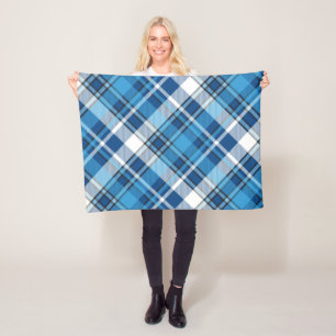 Pattern Geometric Vintage Trendy Blue Fleece Blanket