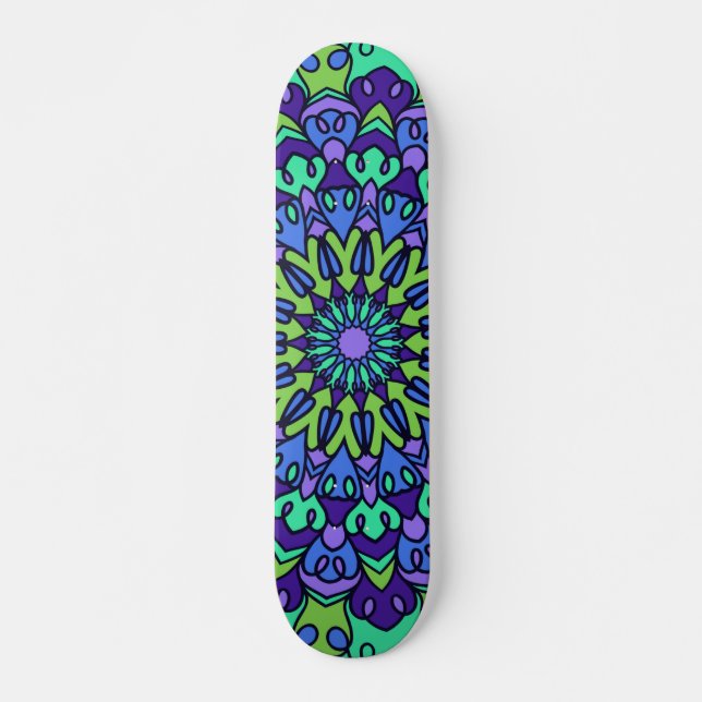 Pattern Geometric Vintage Trendy Cute   Skateboard (Front)