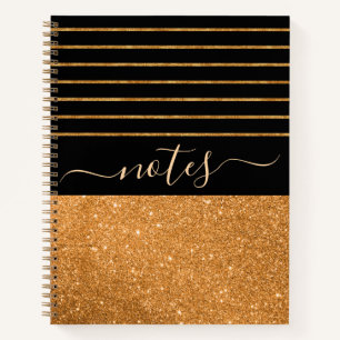 Pattern gold- black stripes Notebook