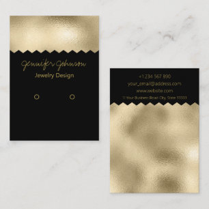 Pattern Gold Foil Earring Holder Display Card