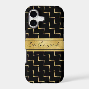Pattern gold zigzag iPhone Case