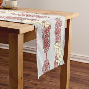 Pattern golden Arabic design Short Table Runner