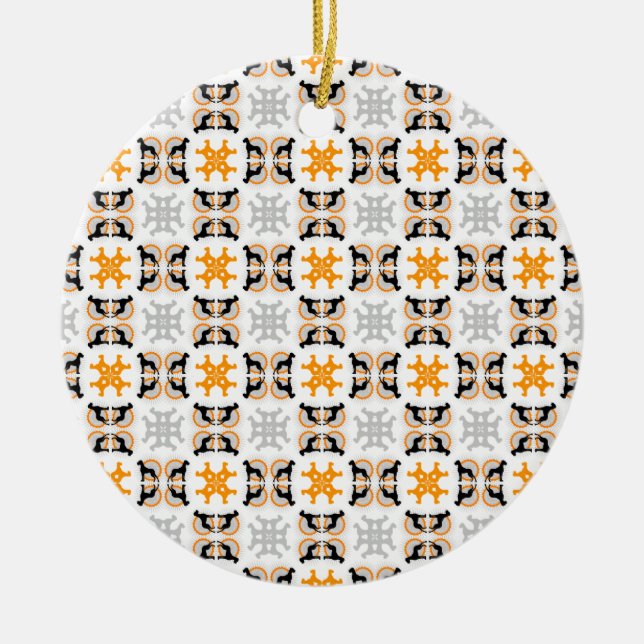 Pattern Great Dane Ceramic Tree Decoration (Front)