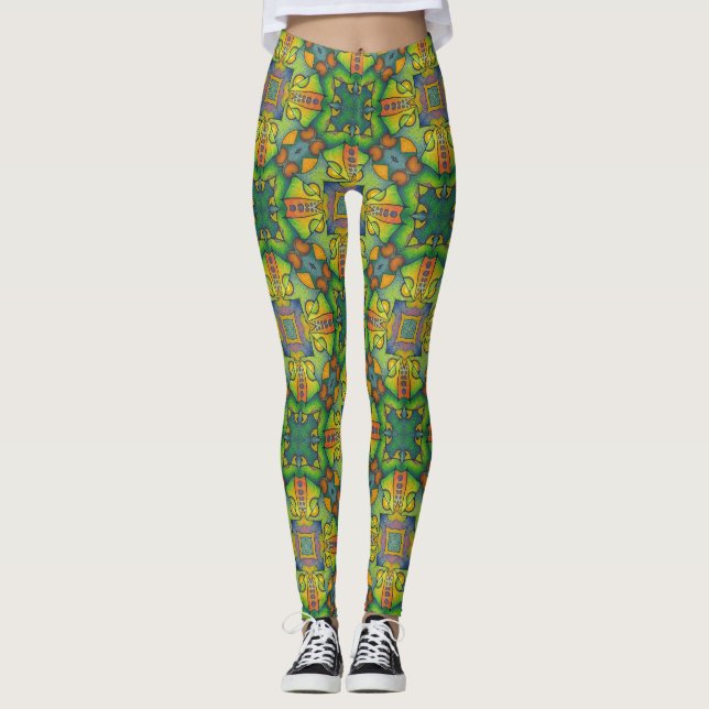 Pattern green leggings (Front)