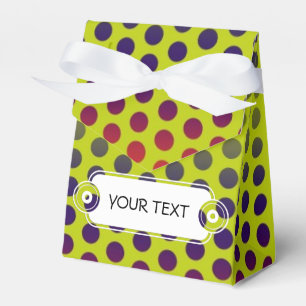 Pattern - green red blue dots + your text favour box