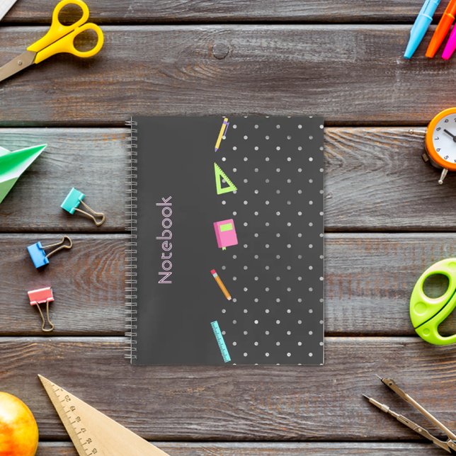 Pattern grey polka Notebook (Creator Uploaded)