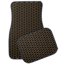 Pattern Grid Car Floor Mats Full Set