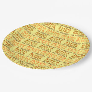Pattern Hakuna Matata, No Worries in Swahili Paper Plate