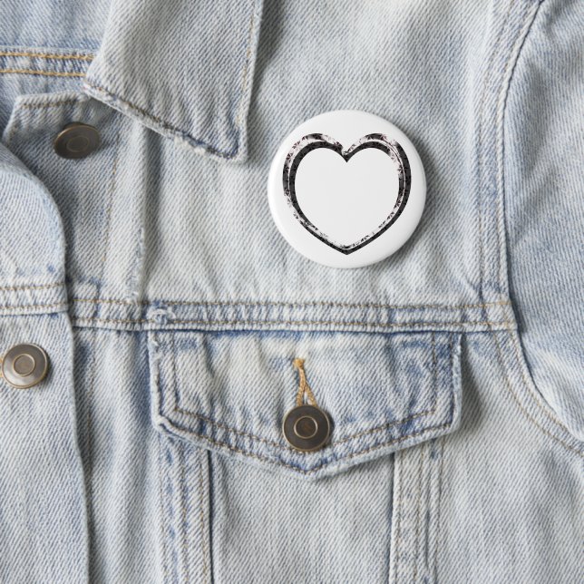 Pattern heart Custom  6 Cm Round Badge (In Situ)