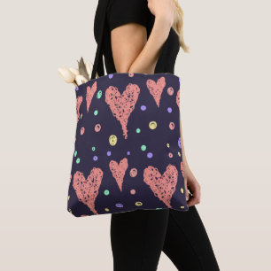 Pattern Hearts Colorful Girly Modern Cute Tote Bag