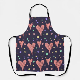 Pattern Hearts Colourful Girly Modern Cute       Apron