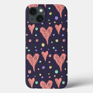 Pattern Hearts Colourful Girly Modern Cute iPhone 13 Case