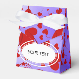 Pattern - Hearts for love red + your colour & text Favour Box
