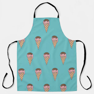 Pattern Ice cream on Pastel colour background, vin Apron