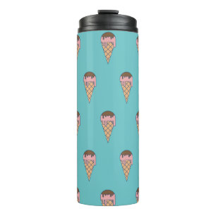 Pattern Ice cream on Pastel colour background, vin Thermal Tumbler