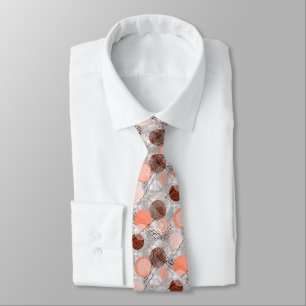 Pattern in a large orange, brown polka dot Tie