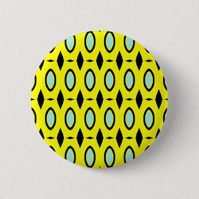 Pattern in Yellow, Blue and Black 6 Cm Round Badge (Front)