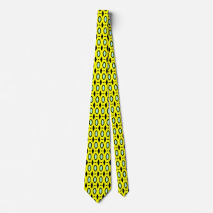 Pattern in Yellow, Blue and Black Tie