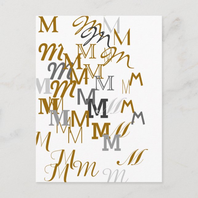 pattern initial name postcard (Front)