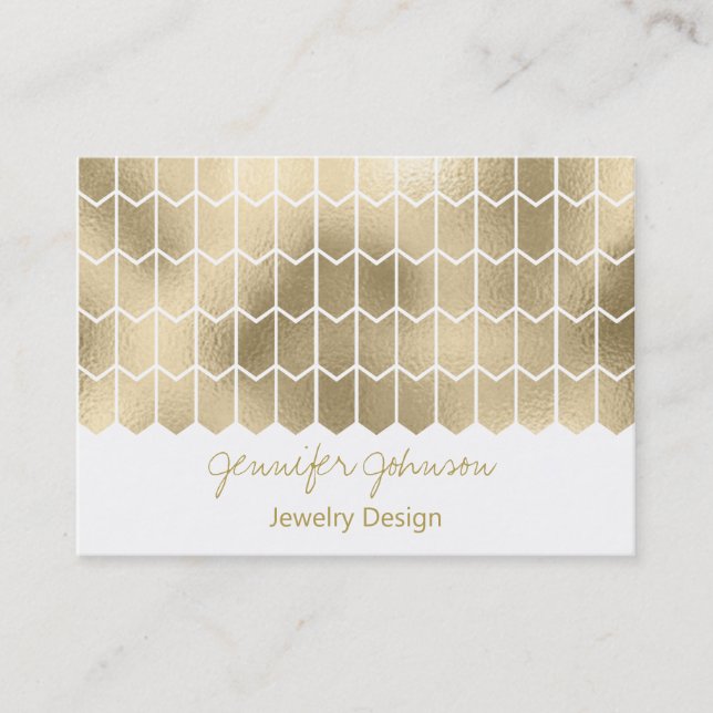 Pattern Jewellery Design Gold Foil Business Card (Front)