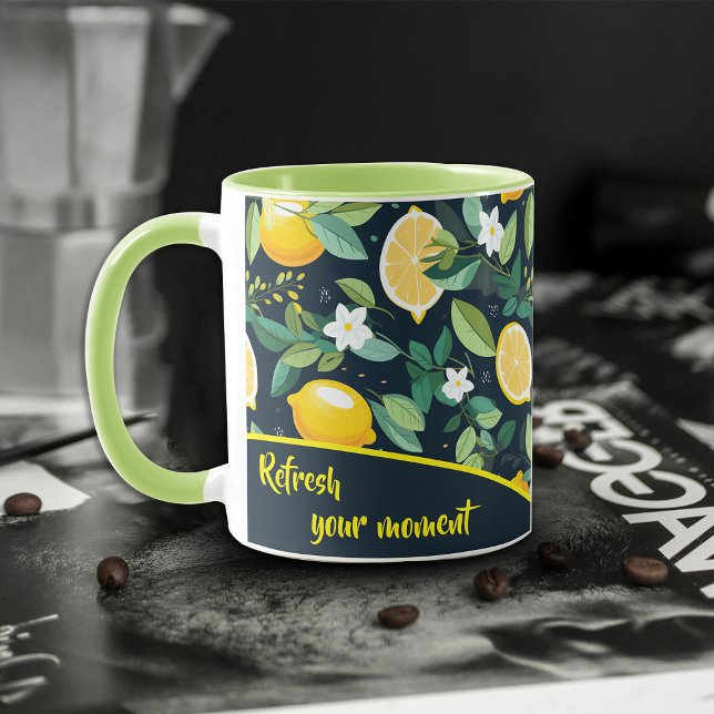 Pattern Lemon Citrus Fruit Leaves Coffee Mug (Creator Uploaded)