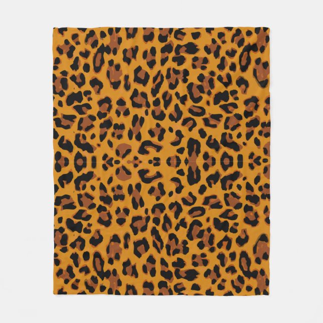 Pattern leopard skin background fleece blanket (Front)