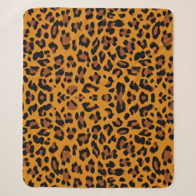 Pattern leopard skin background sherpa blanket (Front)