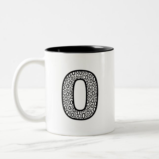 Pattern Letter O Ceramic Coffee Mug (Left)