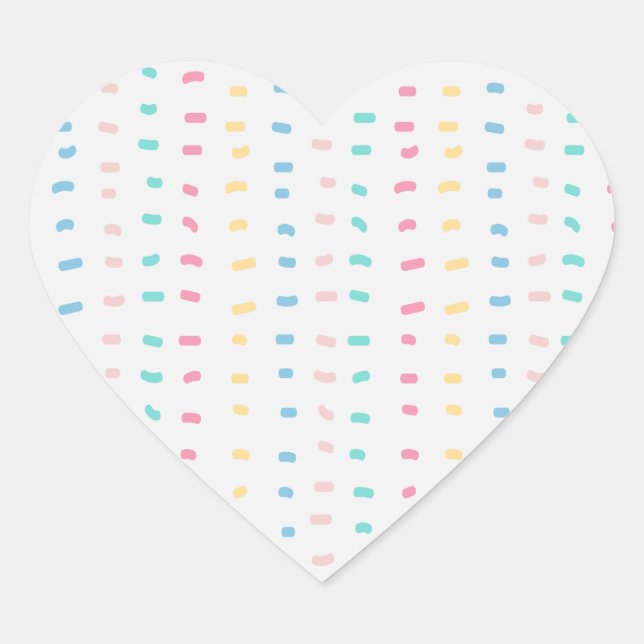Pattern lines heart sticker (Front)