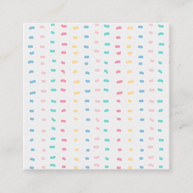Pattern lines square business card (Front)