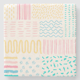 Pattern lines stone coaster