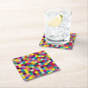 Pattern Modern Colourful- Fashion spring hipster Square Paper Coaster