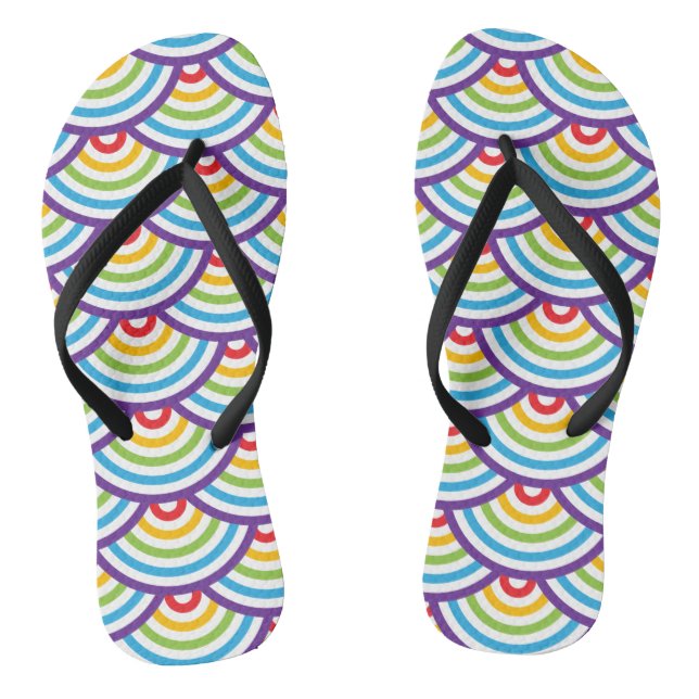 Pattern Modern Stylish Geometric Vintage    Thongs (Footbed)