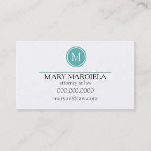 Pattern Monogram Business Card Blue)