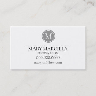 Pattern Monogram Business Card (Slate)