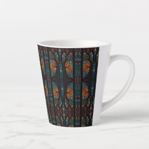 Pattern Mosaic Stained Glass  Latte Mug