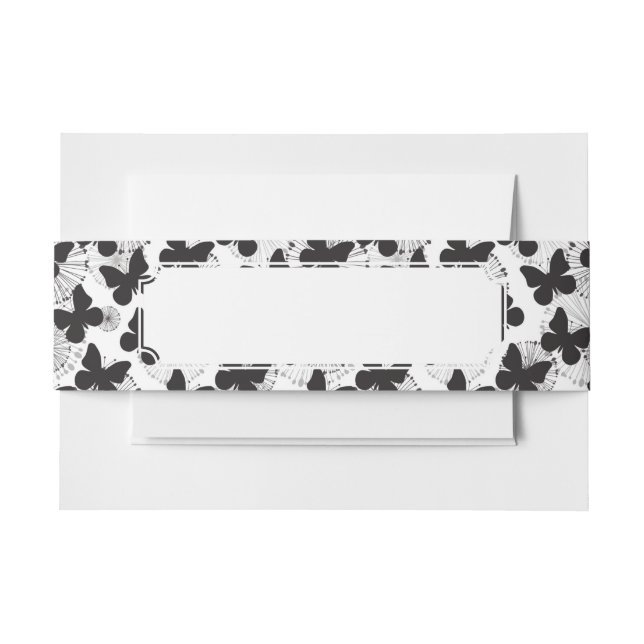 pattern of a butterfly invitation belly band (Front Example)