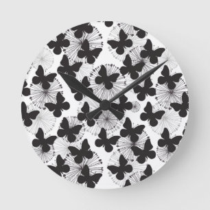 pattern of a butterfly round clock