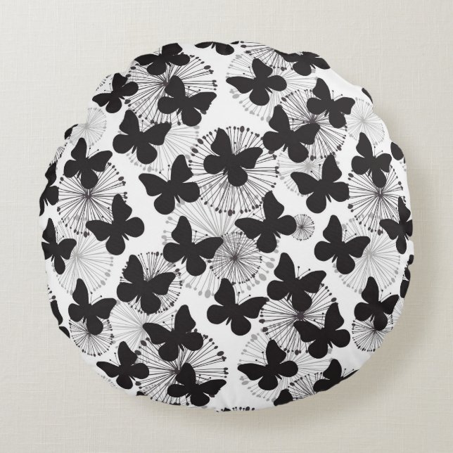 pattern of a butterfly round cushion (Front)