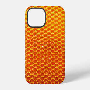 Pattern of a section of wax honeycomb from a bee h iPhone 12 case