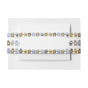 pattern of a toy teddy bear invitation belly band