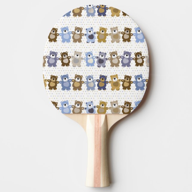 pattern of a toy teddy bear ping pong paddle (Front)