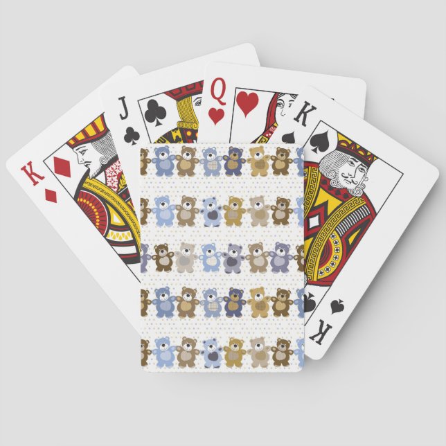 pattern of a toy teddy bear playing cards (Back)